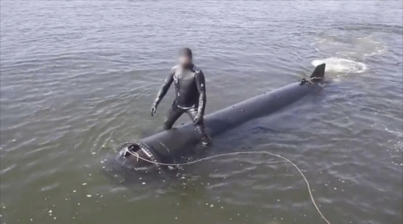 Ukraine Underwater Suicide Drone, Undisclosed Location, Ukraine - 26 Sep 2023