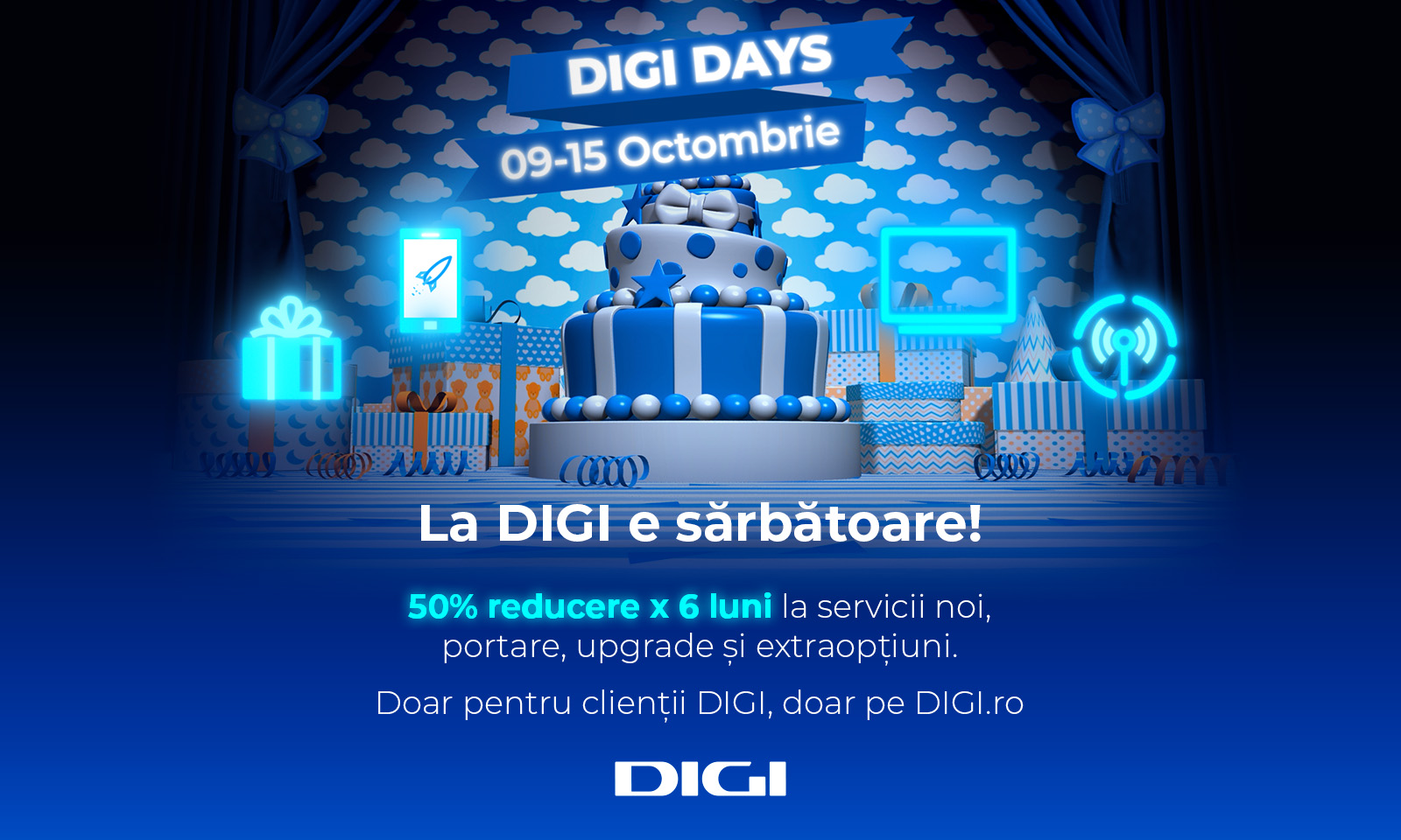 „DIGI Days”, sărbătoarea dedicată clienților existenți, revine cu 50% reducere, în primele 6 luni
