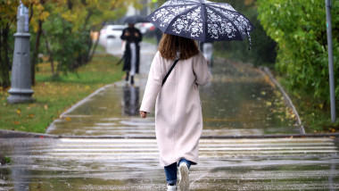 femeie cu umbrela, ploaie