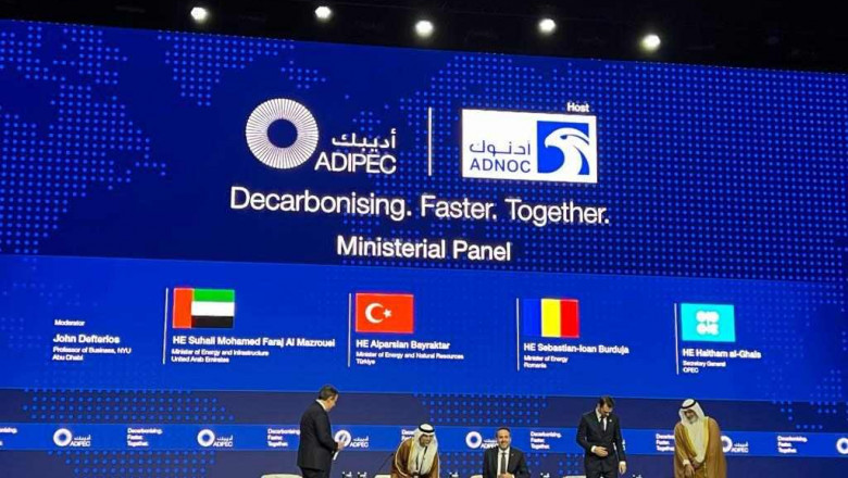 Ministrul Energiei, Sebastian Burduja, a participat azi la Abu Dhabi la ceremonia de deschidere a ADIPEC 2023, cel mai mare eveniment din lume dedicat sectorului energetic.