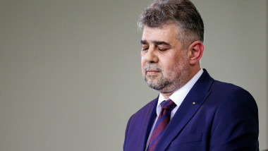 Marcel Ciolacu, Prime Minister of Romania, taken during a press conference after the joint talks with Olaf Scholz, Federal Chancellor, (not pictured here) in the Federal Chancellery in Berlin, July 4th, 2023.