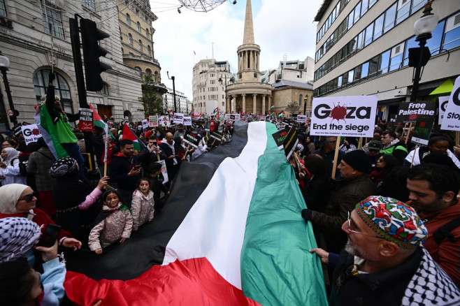 Pro-Palestine rally, London, UK - 14 Oct 2023