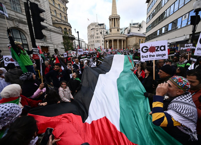 Pro-Palestine rally, London, UK - 14 Oct 2023