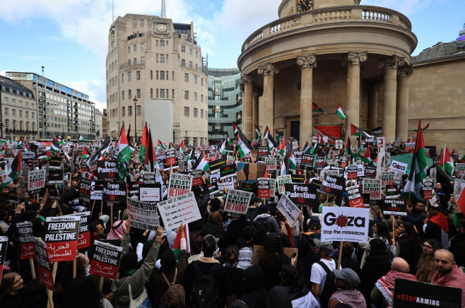 Israel­ - Palestine Demo, London, UK - 14 Oct 2023