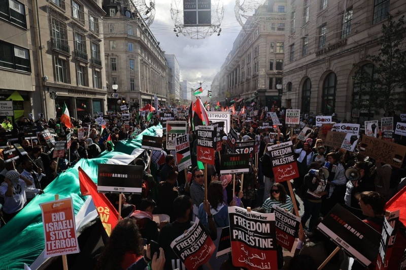 Israel­ - Palestine Demo, London, UK - 14 Oct 2023
