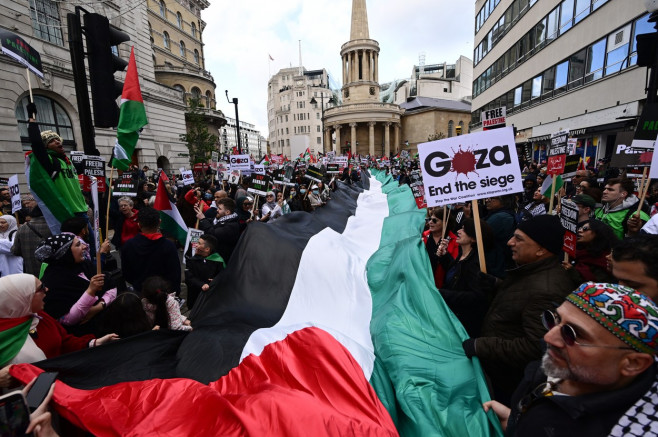Pro-Palestine rally, London, UK - 14 Oct 2023