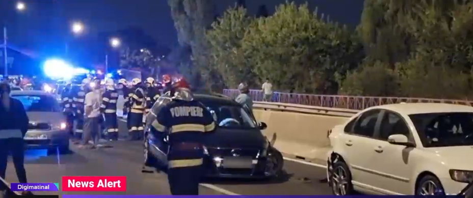 Carambol cu 16 mașini și un microbuz lângă București, pe DN1