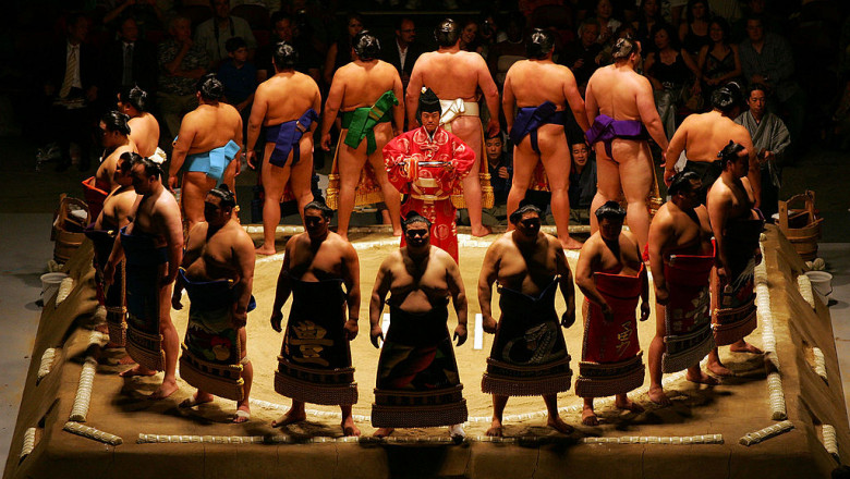 luptatori de sumo in cerc