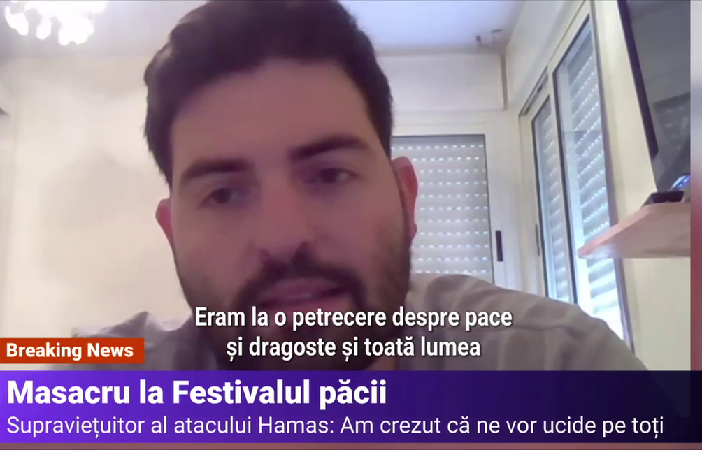 „Credeam că ne vor omorî pe toți”. Un tânăr care a participat la „Festivalul Groazei” povestește cum a reușit să scape de atacul Hamas