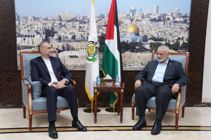Iran's Foreign Minister Amir-Abdollahian meets Hamas leader Ismail Haniyeh in Qatar