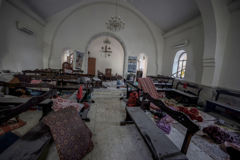 Aftermath of the strike hit Al-Ahli Baptist Hospital in Gaza