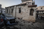 Aftermath of the strike hit Al-Ahli Baptist Hospital in Gaza