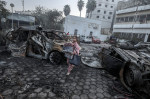 Aftermath of the strike hit Al-Ahli Baptist Hospital in Gaza