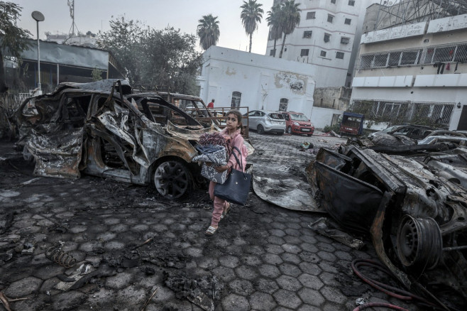 Aftermath of the strike hit Al-Ahli Baptist Hospital in Gaza