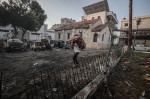 Aftermath of the strike hit Al-Ahli Baptist Hospital in Gaza