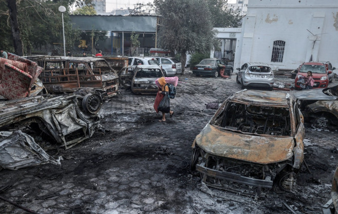 Aftermath of the strike hit Al-Ahli Baptist Hospital in Gaza