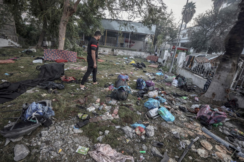 Aftermath of the strike hit Al-Ahli Baptist Hospital in Gaza