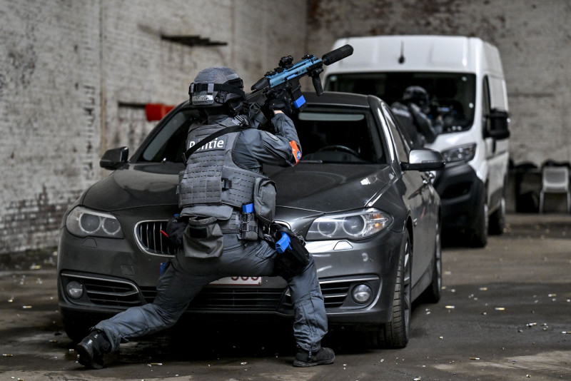 Antwerp Police Training Session Arrest Unit With Bearcats, Antwerp, Belgium - 08 May 2023