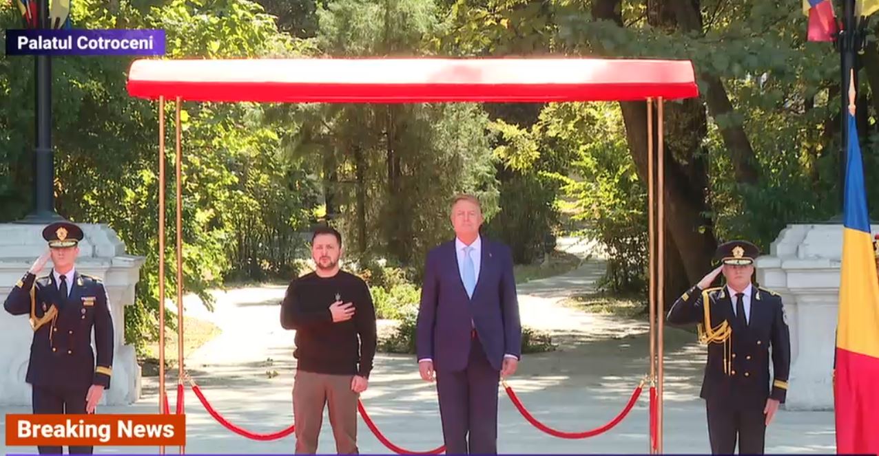 Zelenski a fost primit la Palatul Cotroceni. „România este un prieten care ne-a sărit în ajutor în cea mai neagră zi a noastră”
