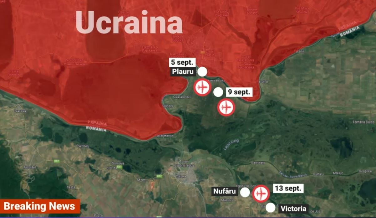 Încă o dronă a căzut în Tulcea. MApN: „Echipele au raportat descoperirea unui crater de dronă, cu  posibilă explozie la impact”