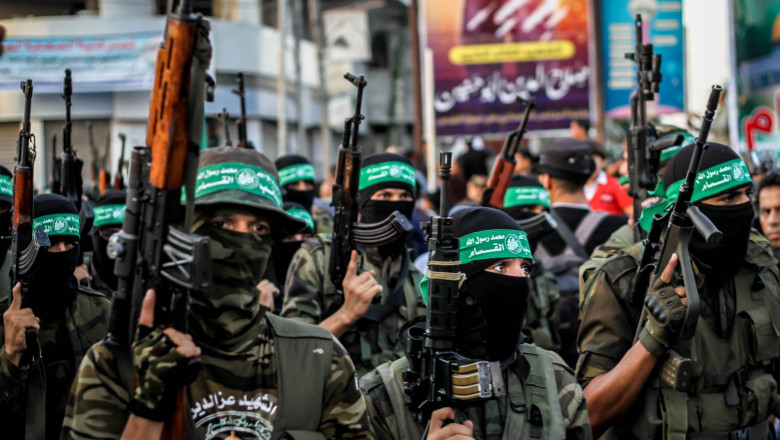 Al-Qassam Brigades, the military wing of Hamas organized a military parade in Gaza