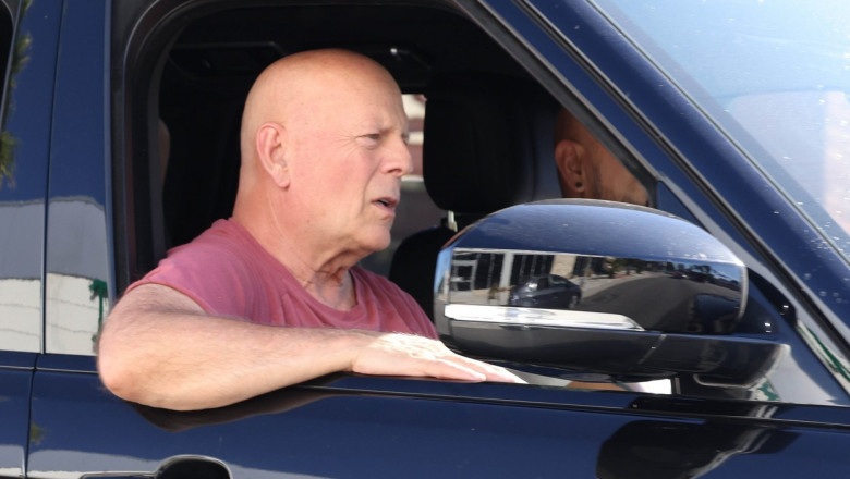 *EXCLUSIVE* Bruce Willis gets a ride around town with his bodyguards in Los Angeles, CA