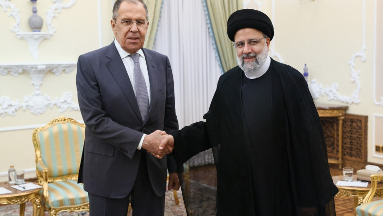 Sergei Lavrov și președintele Iranului Ebrahim Raisi în Teheran