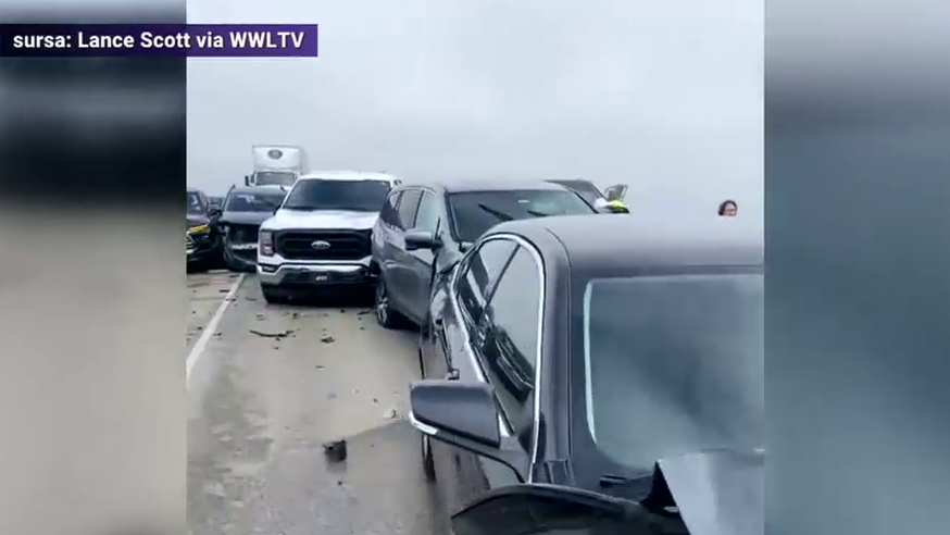 VIDEO. Carambol uriaș pe o autostradă din SUA: 158 de mașini s-au ciocnit. Cel puțin șapte oameni au murit și 25 au fost răniți