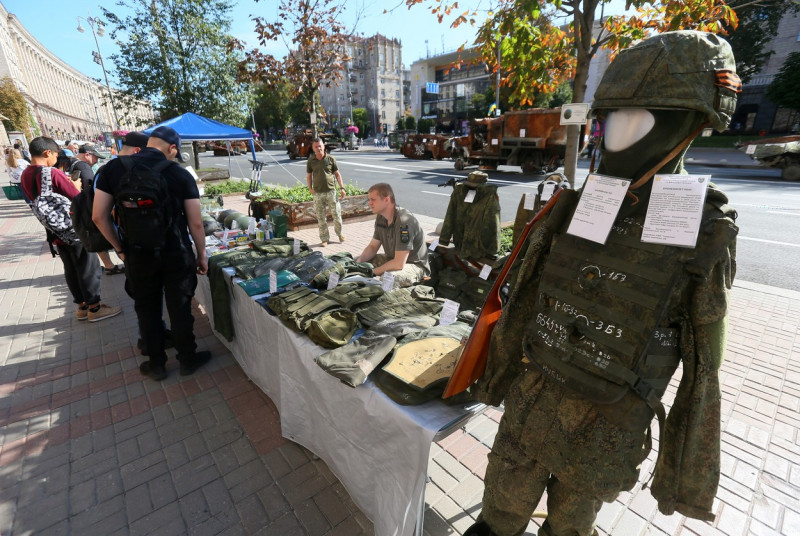 Captured Russian Military Vehicles Displayed Ahead Of Independence Day Celebrations In Kyiv, Amid Russia's Invasion Of Ukraine