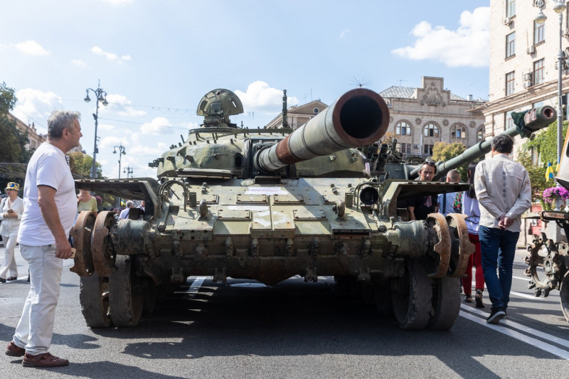Exhibition of destroyed Russian military equipment in Kyiv, Ukraine - 24 Aug 2023