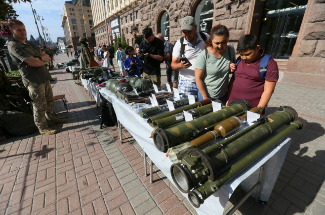 Captured Russian Military Vehicles Displayed Ahead Of Independence Day Celebrations In Kyiv, Amid Russia's Invasion Of Ukraine - 23 Aug 2023