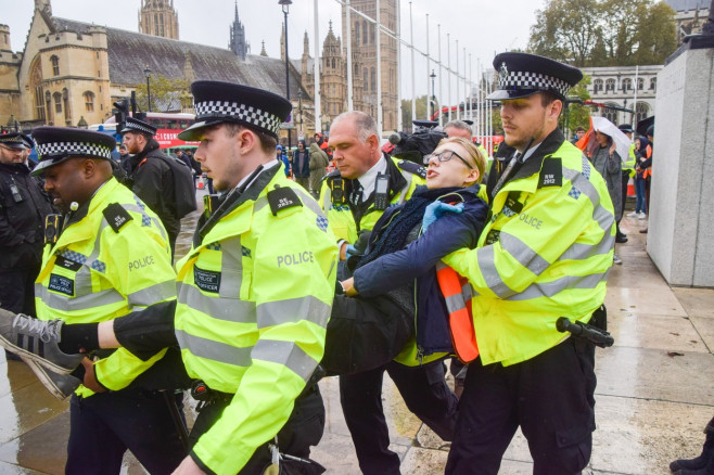 Police arrest dozens of Just Stop Oil activists in Westminster, London, UK - 30 Oct 2023