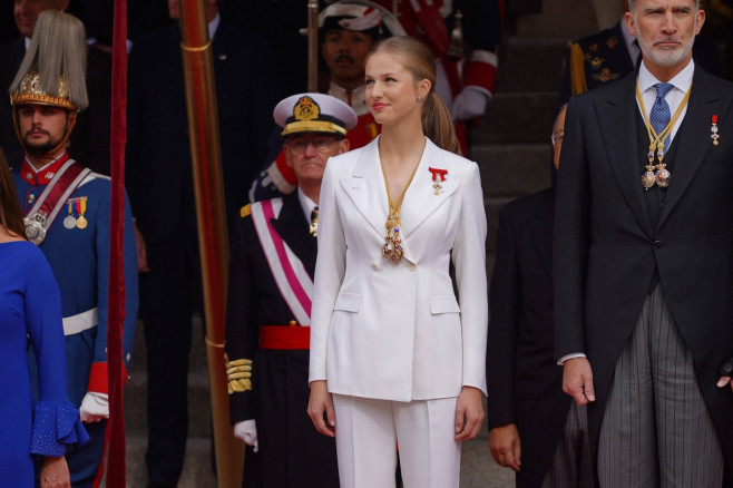 Princess of Asturias Leonor de Borbon during Constitution Pledge (Jura de la Constitucion) ceremony in Madrid on Tuesday, 31 October 2023