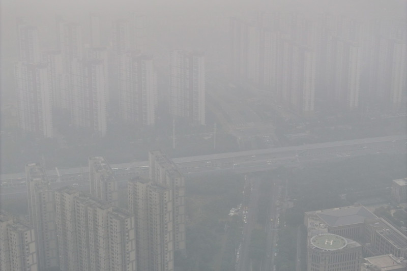 China: Buildings Loom Under Heavy Fog in Nanjing