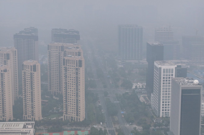 Buildings Loom Under Heavy Fog in Nanjing, China - 27 Oct 2023