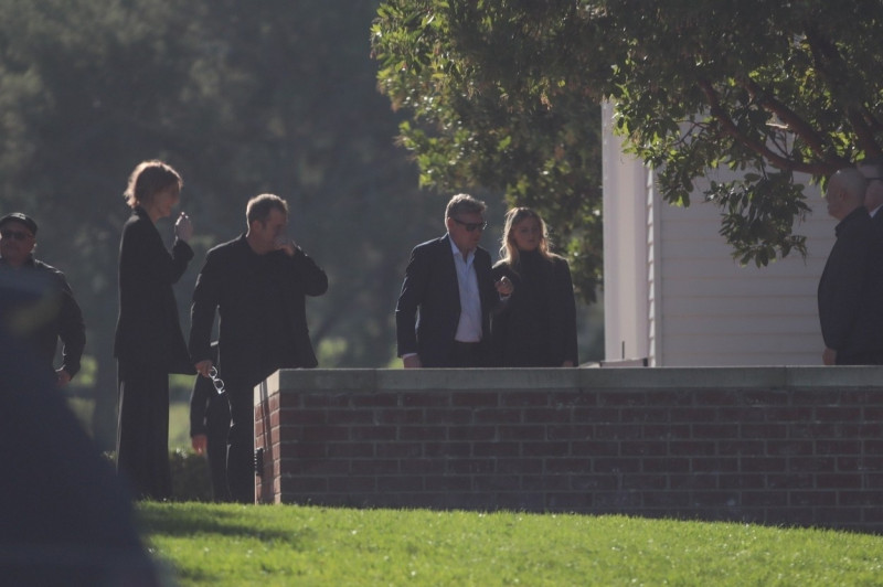 Courteney Cox and Jennifer Aniston arrive together at Forrest Lawn for Matthew Perry's Funeral