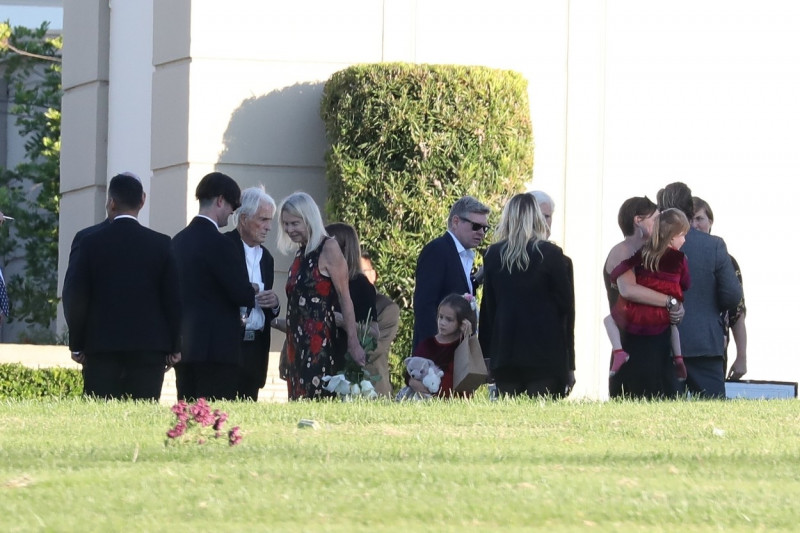 *EXCLUSIVE* Matthew Perry parents Suzanne Perry and John Bennett Perry leave his funeral at Forrest Lawn