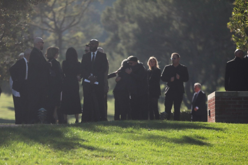 Courteney Cox and Jennifer Aniston arrive together at Forrest Lawn for Matthew Perry's Funeral
