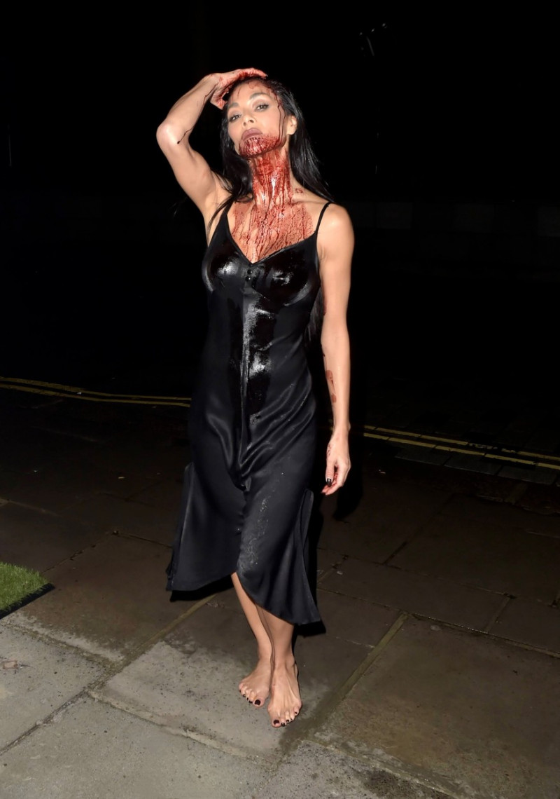 EXCLUSIVE: A Bloodied And Barefoot Nicole Scherzinger Channels Norma Desmond For Halloween 2023