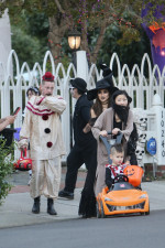 *EXCLUSIVE* Macaulay Culkin and his fiancée Brenda Song were spotted trick-or-treating with their children in L.A