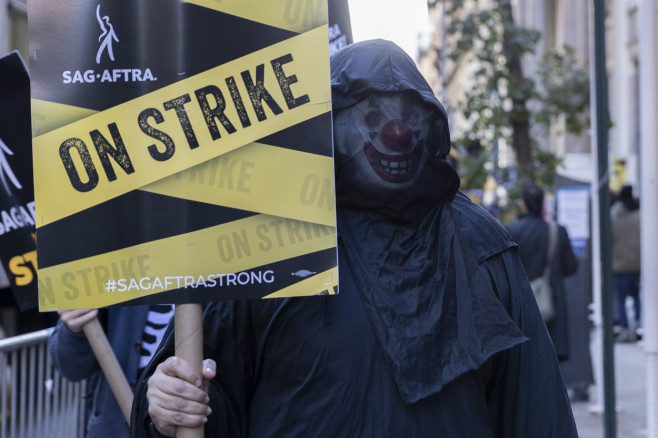 SAG-AFTRA Picket Line At Netflix/Warner Bros. Discovery on Halloween