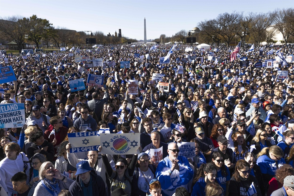 „Marș pentru Israel” la Washington. Sute de mii de oameni au condamnat antisemitismul