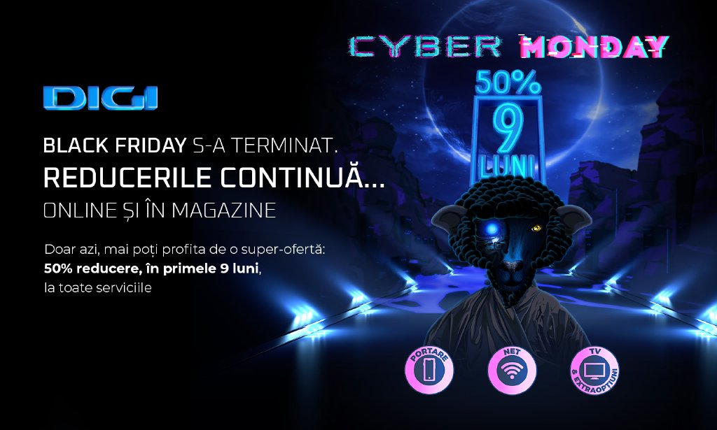 De Cyber Monday, maratonul reducerilor continuă la DIGI