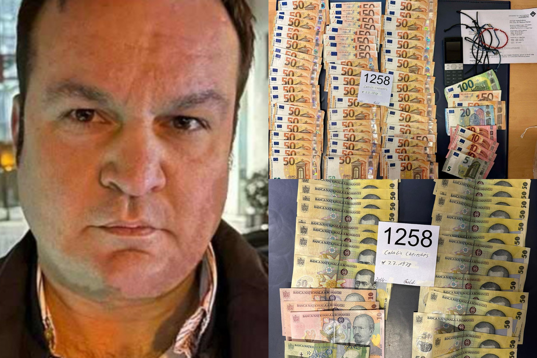 Când a fost prins, Cherecheș avea în buzunare mii de euro și mai multe legitimații, între care și una de parlamentar, expirată