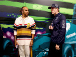 VERSTAPPEN Max (ned), Red Bull Racing RB19, HAMILTON Lewis (gbr), Mercedes AMG F1 Team W14, portrait during the 2023 Formula 1 Heineken Silver Las Vegas Grand Prix, 21th round of the 2023 Formula One World Championship from November 17 to 19, 2023 on the