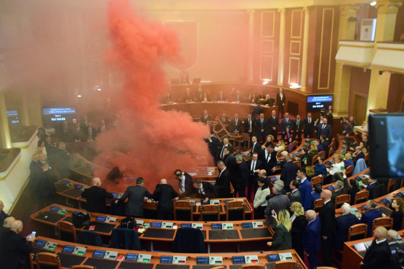 Tension in session of Albanian Parliament