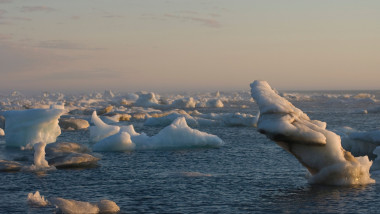 melting shorefast ice in the Beaufort Sea Arctic Ocean off the coast of the Arctic National Wildlife Refuge Alaska