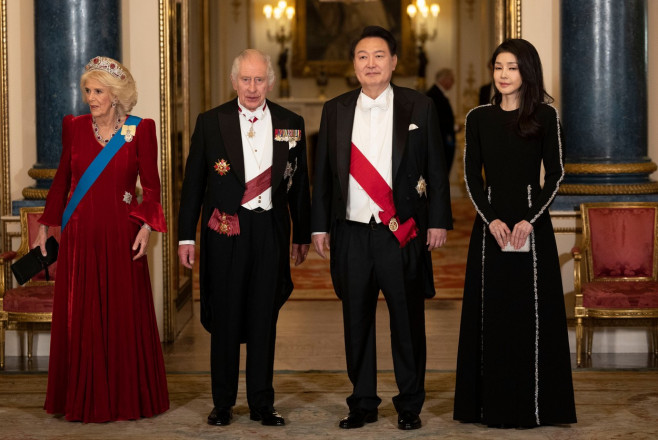 President of South Korea Yoon Suk Yeol State Visit, Ceremonial Welcome, Horse Guards Parade, London, UK - 21 Nov 2023