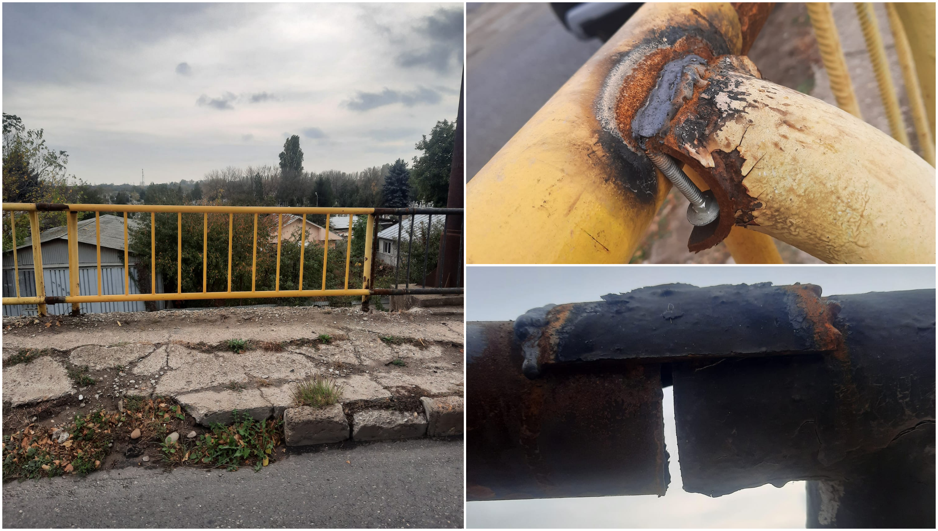 Cum arată balustrada unui pod din Ploiești, reparată cu peste 25.000 de euro. SGU: "Reparațiile au fost efectuate în regim de urgență"