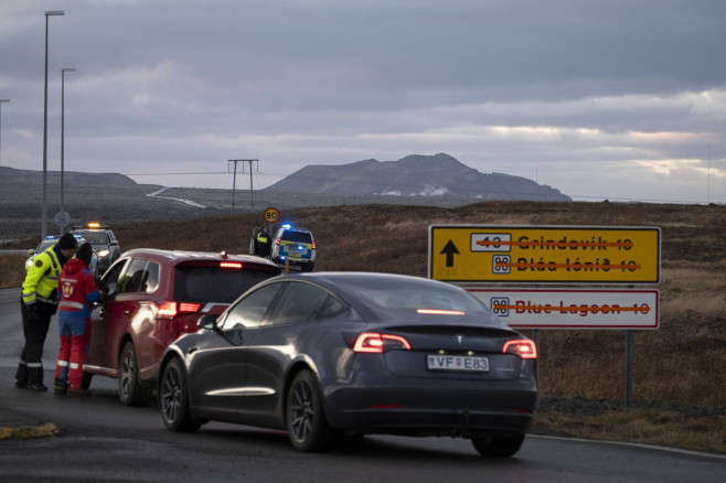 Checkpoint in Grindavik, Iceland - 17 Nov 2023
